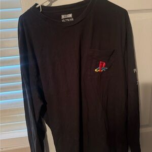 Sony Black Long Sleeve Tee with Multicolor Logo